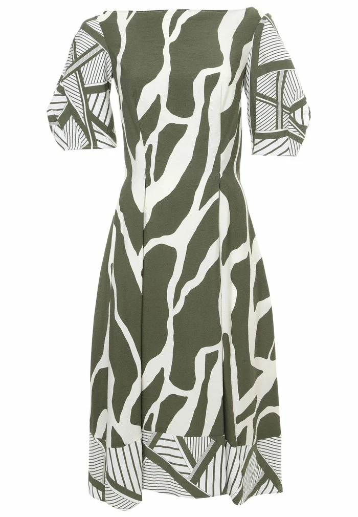 Madam-T KLEID ROBERTA - Robe De Jour - Khaki/weiß 7 Madam-T KLEID ROBERTA - Robe De Jour - Khaki/weiß – Image 7