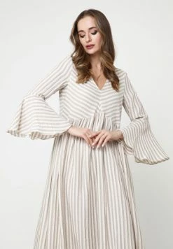 Madam-T Robe De Jour - Weiß/ Beige -Madam-T Soldes 2022 33f828728b094dd7af4919ef744b6d46