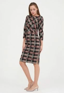 Madam-T MUARA - Robe Fourreau - Bla Askk/beige -Madam-T Soldes 2022 347d74d179e848769fb9f7ad8465b3be