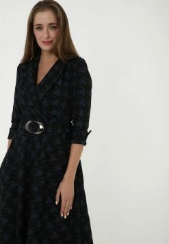 Madam-T NENSI - Robe De Jour - Schwarz, Blau -Madam-T Soldes 2022 34cfb9c217844f53a354c44c1c016020