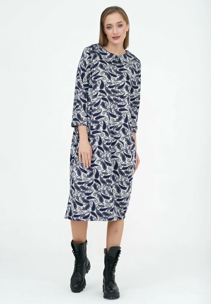 Madam-T IVONI - Robe De Jour - Grüne Farbe Blau 2 Madam-T IVONI - Robe De Jour - Grüne Farbe Blau – Image 2