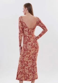 Madam-T PENELOPA - Robe Fourreau - Rot/beige -Madam-T Soldes 2022 37a96565ea984e55bad626e4761293ef