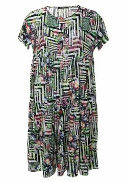 Madam-T ABELYA - Robe De Jour - Hellgrün, Schwarz -Madam-T Soldes 2022 37a9ccb457a14e27b40c889afb798e56