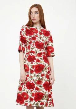 Madam-T SANATA - Robe De Jour - Milchig / Rot