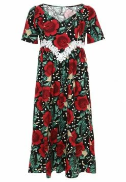 Madam-T Robe De Jour - Schwarz Rot -Madam-T Soldes 2022 37ec8f548bf5446cb566924a475916e7