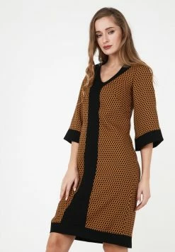 Madam-T REINA - Robe De Jour - Schwarz/ Senf