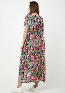 Madam-T ADELINARA - Robe Longue - Schwarz Rosa -Madam-T Soldes 2022 39dc9536c0b241c8b296f01d9fe81baa