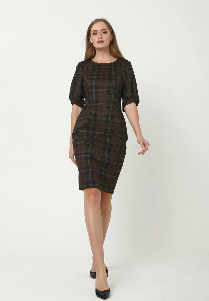 Madam-T JERSEYKLEID AGARATA - Robe Fourreau - Schwarz, Senf 2 Madam-T JERSEYKLEID AGARATA - Robe Fourreau - Schwarz, Senf – Image 2