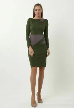 Madam-T DELPH - Robe Fourreau - Khaki Grau -Madam-T Soldes 2022 3afb33a9dd9a409a8144d7c0074c4004