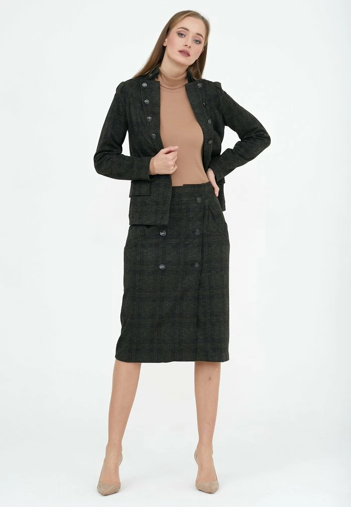 Madam-T ROCK NORMA - Jupe Portefeuille - Khaki 2 Madam-T ROCK NORMA - Jupe Portefeuille - Khaki – Image 2