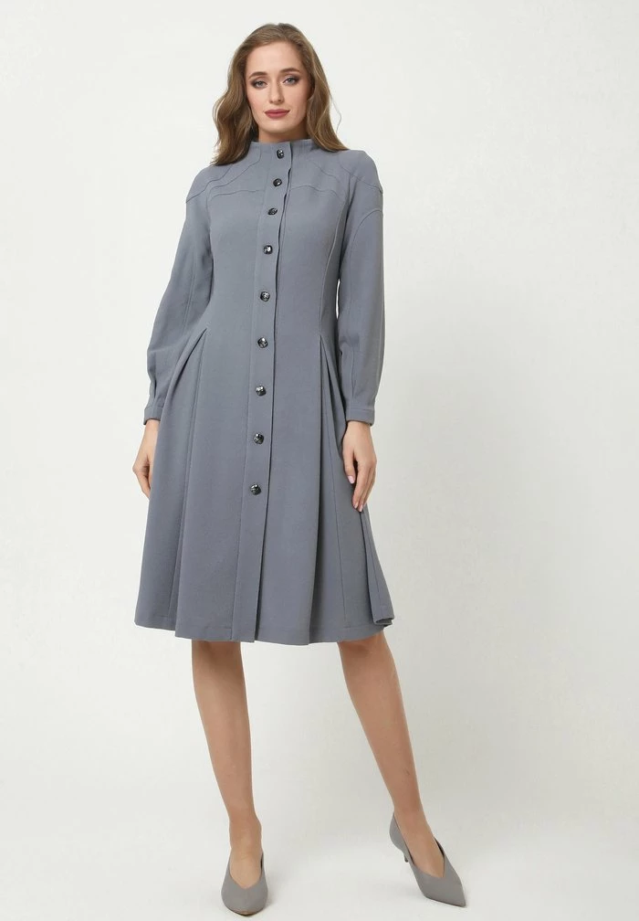 Madam-T LIVARA - Robe Chemise - Lichtgrau 2 Madam-T LIVARA - Robe Chemise - Lichtgrau – Image 2