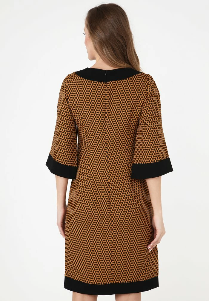 Madam-T REINA - Robe De Jour - Schwarz/ Senf 3 Madam-T REINA - Robe De Jour - Schwarz/ Senf – Image 3