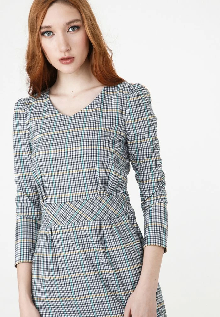 Madam-T Robe Fourreau - Grau Gelb 4 Madam-T Robe Fourreau - Grau Gelb – Image 4