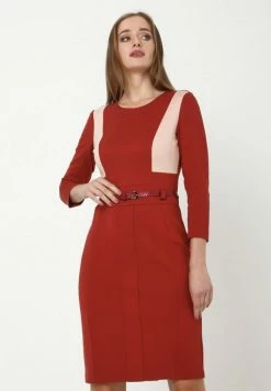 Madam-T AMBONA - Robe Fourreau - Pfirsich Terrakotta