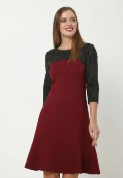 Madam-T Robe De Jour - Weinrot, Grün