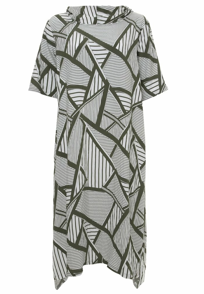 Madam-T ADELINARA - Robe Longue - Khaki Weiß 6 Madam-T ADELINARA - Robe Longue - Khaki Weiß – Image 6