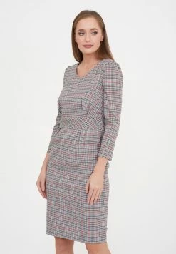 Madam-T ALIA - Robe Fourreau - Grüner Zig / Rot -Madam-T Soldes 2022 3db19d5cc1984eedbdb0ad6194ed573d