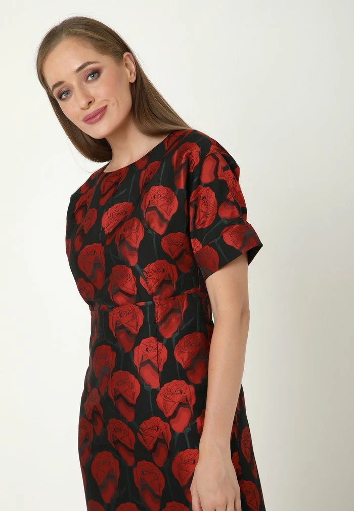 Madam-T ALTEA - Robe Fourreau - Schwarz, Rot 7 Madam-T ALTEA - Robe Fourreau - Schwarz, Rot – Image 7