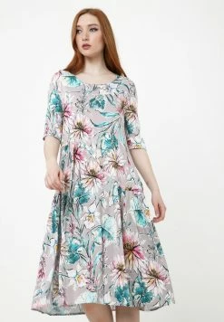 Madam-T Robe De Jour - Grau, Aqua -Madam-T Soldes 2022 3f14efe0fa034a418838b61f1a563cb3