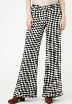 Madam-T Pantalon Classique - Weiß Schwarz