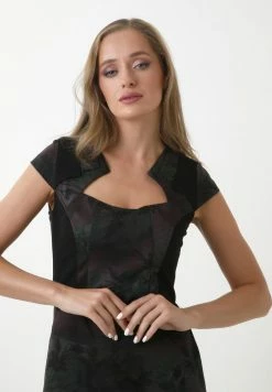 Madam-T ABINA - Robe Fourreau - Grün/pflaume -Madam-T Soldes 2022 4113cb0388344d6797fc2560e484b82d