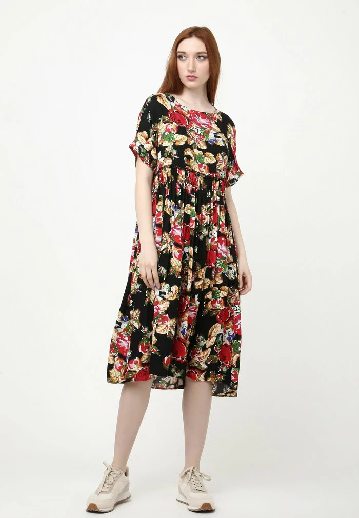 Madam-T OFELIA - Robe De Jour - Schwarz Burgund 2 Madam-T OFELIA - Robe De Jour - Schwarz Burgund – Image 2