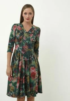 Madam-T DAISY - Robe De Jour - Grün/ Rot