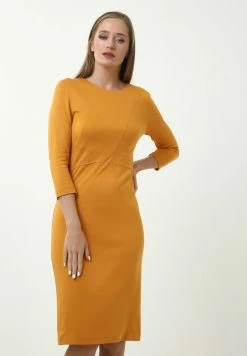 Madam-T BELARA - Robe Fourreau - Senf