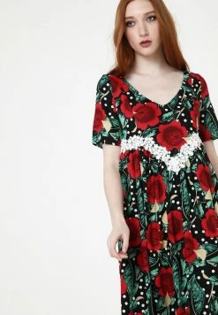 Madam-T Robe De Jour - Schwarz Rot -Madam-T Soldes 2022 43b565b2bd7f47b68f434c01c8c467e6