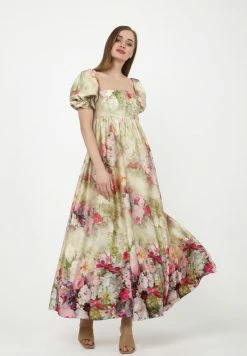 Madam-T AMORESSA - Robe Longue - Olive, Pink