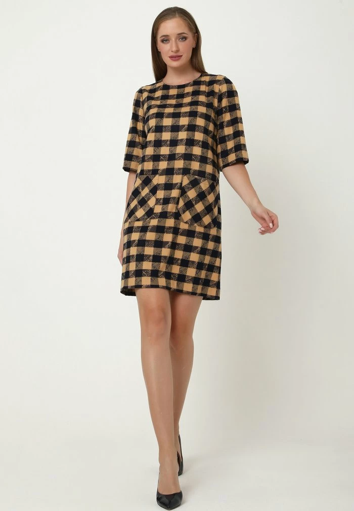 Madam-T ALLTAGSKLEID MILANIA - Robe De Jour - Beige, Blau 2 Madam-T ALLTAGSKLEID MILANIA - Robe De Jour - Beige, Blau – Image 2