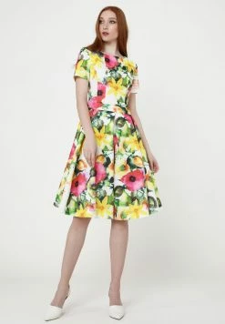 Madam-T Robe De Jour - Weiß, Rosa -Madam-T Soldes 2022 451b194c252b47d6b5c2d57a75b5337e