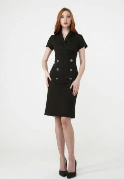 Madam-T KONTATA - Robe Fourreau - Khaki/ Schwarz -Madam-T Soldes 2022 451ff652080344e9acb669b03971355d