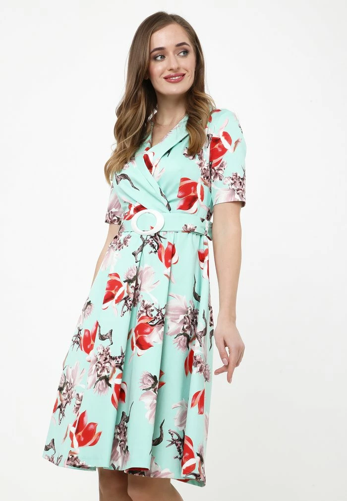 Madam-T NENSI - Robe De Jour - Ro/ Hellgrün 4 Madam-T NENSI - Robe De Jour - Ro/ Hellgrün – Image 4