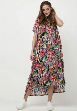 Madam-T ADELINARA - Robe Longue - Schwarz Rosa