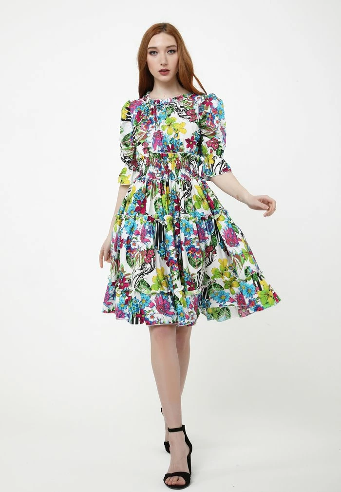 Madam-T Robe De Jour - Weiß, Hellblau 2 Madam-T Robe De Jour - Weiß, Hellblau – Image 2