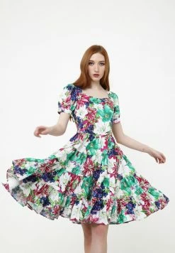 Madam-T SARATA - Robe De Soirée - Weiß, Himbeere