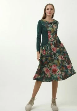 Madam-T PATRICIA - Robe De Jour - Green/light Pink -Madam-T Soldes 2022 48057a20ce844290bb0730f13d667ce5