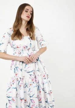 Madam-T SALAMEA - Robe Longue - Weiß, Rosa -Madam-T Soldes 2022 496c1994a5ac4b69b41b6e804e7b5ffe