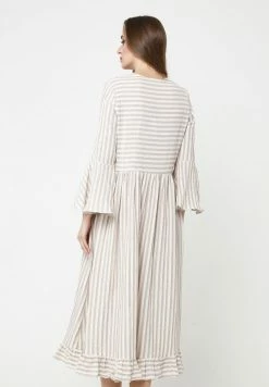 Madam-T Robe De Jour - Weiß/ Beige -Madam-T Soldes 2022 49e2328243b54bdf9918e932a8b4ffc2