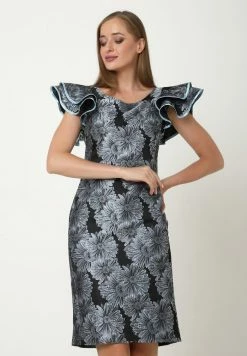 Madam-T BAYMARA - Robe De Soirée - Grau-blau, Schwarz