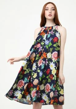 Madam-T FAVIA - Robe De Jour - Blau/koralle