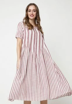 Madam-T DARI - Robe De Jour - Wein-rot, Weiß -Madam-T Soldes 2022 4b2a370c5f22457c81d1fc0cf705b73f