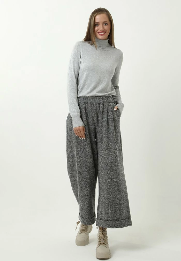 Madam-T TRESSA - Pantalon Classique - Schwarz/weiß 2 Madam-T TRESSA - Pantalon Classique - Schwarz/weiß – Image 2