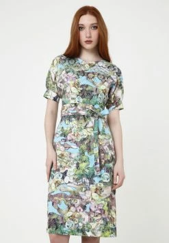 Madam-T ANKARA - Robe Fourreau - Hellblau, Grün