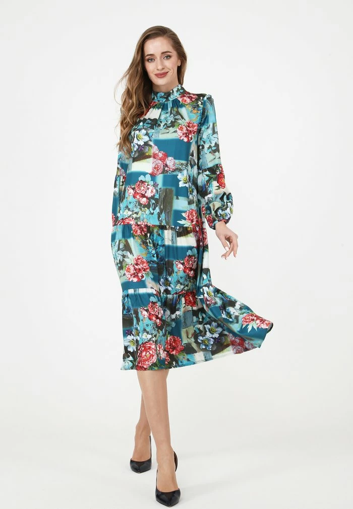 Madam-T PAOLINA - Robe De Jour - Aqua Rot 2 Madam-T PAOLINA - Robe De Jour - Aqua Rot – Image 2