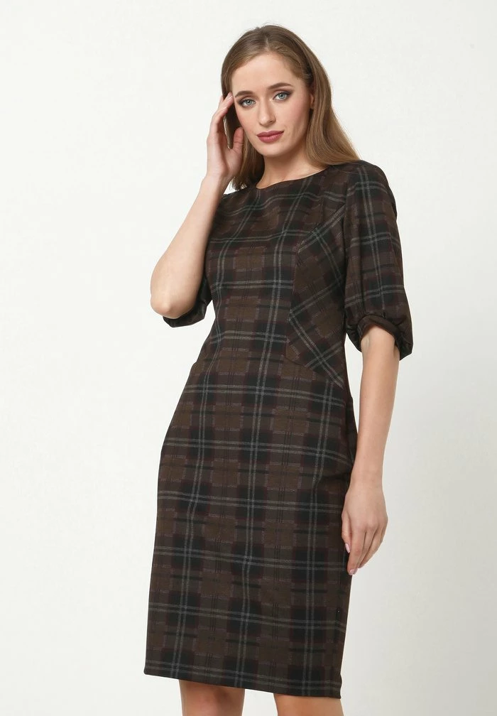 Madam-T JERSEYKLEID AGARATA - Robe Fourreau - Schwarz, Senf 3 Madam-T JERSEYKLEID AGARATA - Robe Fourreau - Schwarz, Senf – Image 3