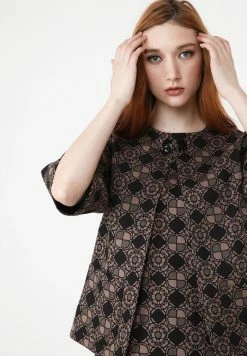 Madam-T Blouson Bomber - Schwarz/ Beige -Madam-T Soldes 2022 4dde04b871db4823b22475aceb21e987