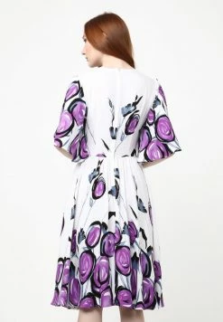 Madam-T TEREZIA - Robe De Jour - Weiß/lila -Madam-T Soldes 2022 4de9fb03c83947b5a889850262f40e7f