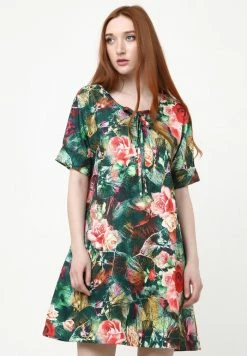 Madam-T LAURA - Robe De Jour - Grün, Koralle